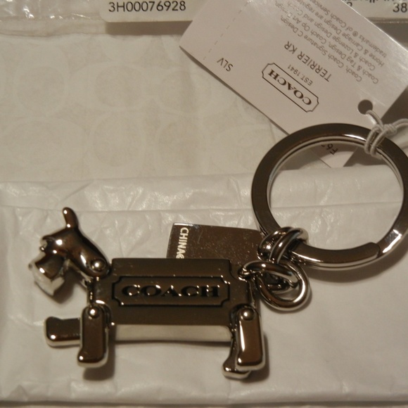 Coach Accessories - NWT VINTAGE Coach Terrier Keyring Key Chain F62436 Silver